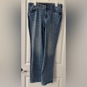 NYDJ Waist-Match Marilyn Straight Leg Quinta Blue Denim Jeans Fits 3 Sizes